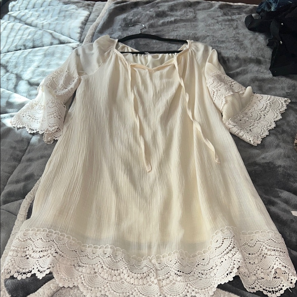 WRANGLER White Lace Trim Dress